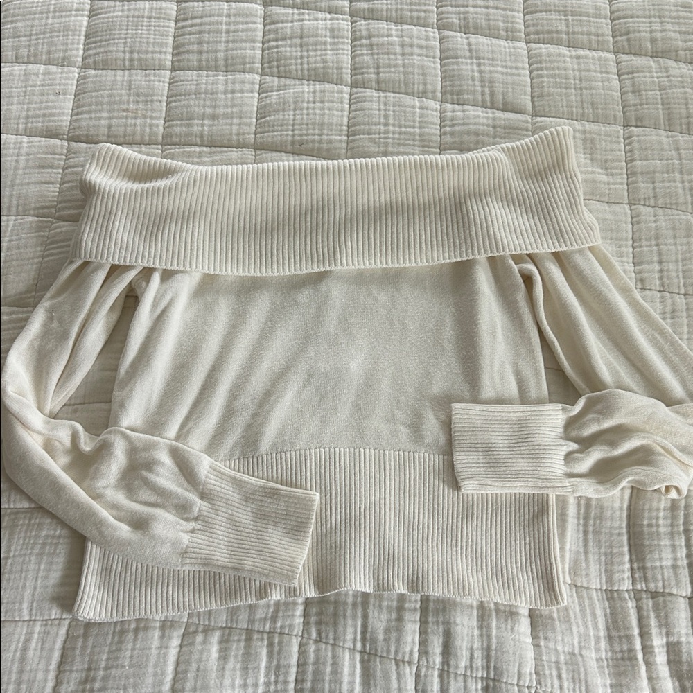 Hollister Cream Off-Shoulder Sweater
